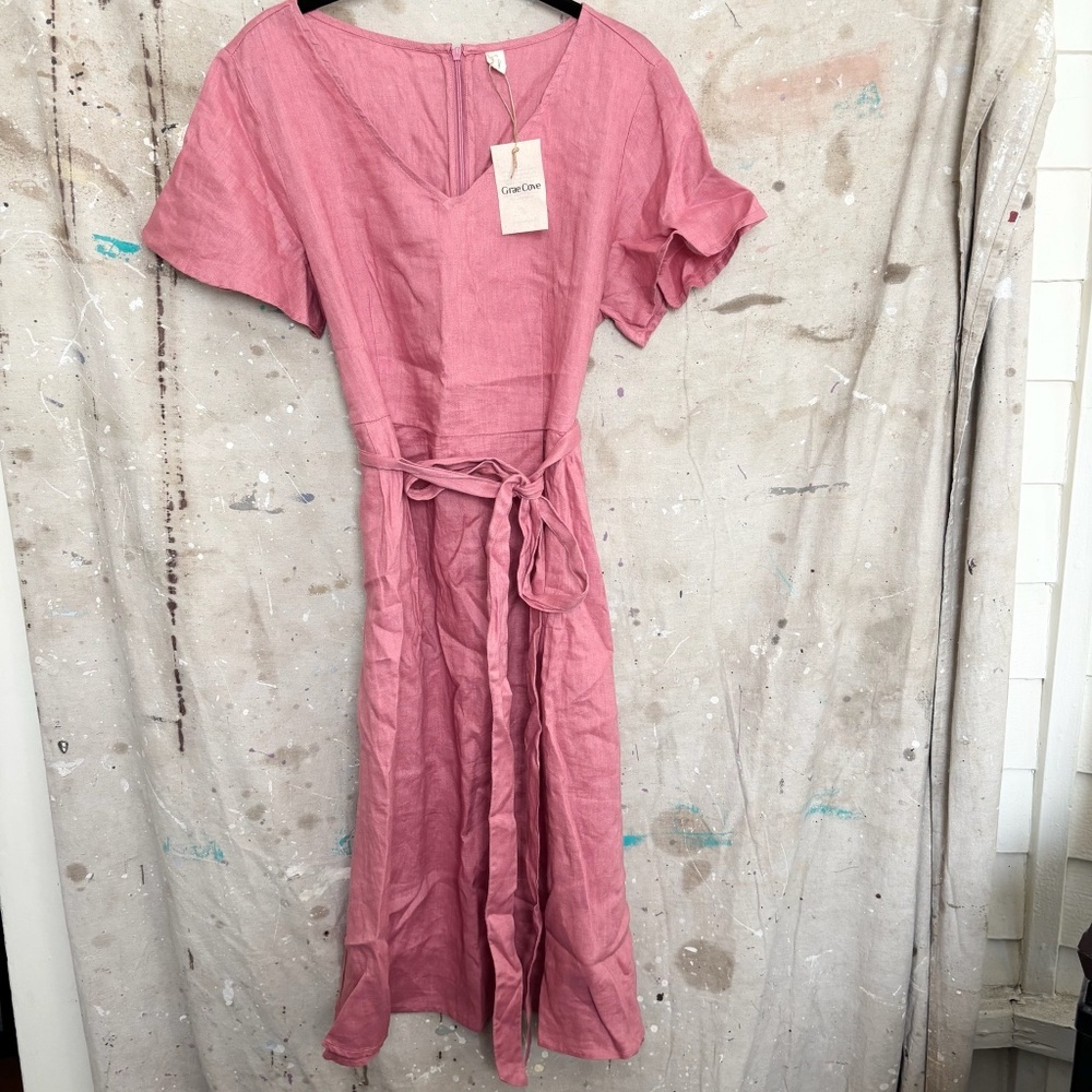 Grae Cove V Neck Linen Dress